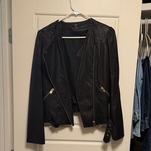 Forever 21 Studded Black Leather Jacket